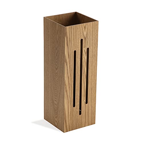 VERSA Lines Portaombrelli per Ingresso, Corridoio, Camera, Giardino. Portaombrelli Piccolo e Moderno, Adatto in Interni ed Esterni, Misure (A x L x l) 48 x 22 x 22 cm, Legno MDF, Colore Marrone