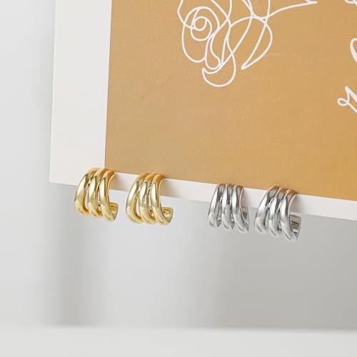 Image of SHERLOVE Chunky Knot Gold Earrings Women Statement Drop Dangle Earrings | 14K Gold Plated Hypoallergenic Lightweight,Trendy Dainty Elegant Cute,Women Gold Jewelry Fashion Accessories Gifts