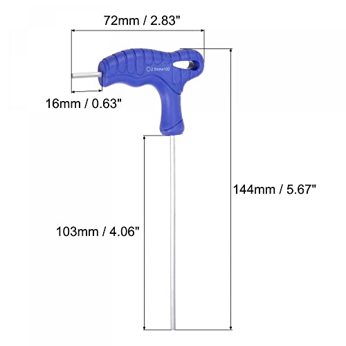 Uxcell 2.5Mm Hex Key T-Handle Dual End Wrench Spanner, Metric Cr-V Steel #TOP1