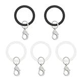 アンブレラマーカー 紛失防止 5個 傘 目印 シリコンリング マークカード カニカン付き 透明+ブラック