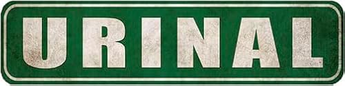 Urinal Metal Sign - Men's Restroom Rustic Metal Street Sign Door Name Plate Plaque,4x16 Inch