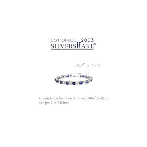 Silvershake 5MM Round Shape Gemstone White Gold Plated or Yellow Gold Plated 925 Sterling Silver Heart Victorian Style 7 to 8.5 Inch Adjustable Bracelet Jewelry for Women2