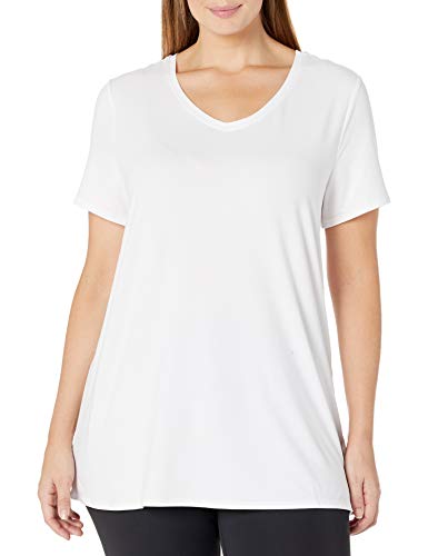 Amazon Essentials Women's Plus Size Tech Stretch Short Sleeve V-Neck T-Shirt, White, 5X