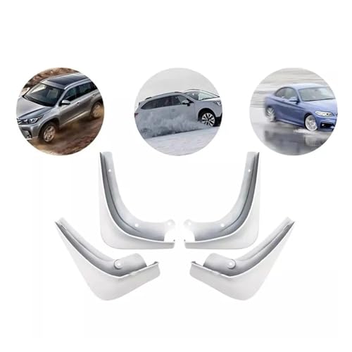 Guardabarros para Tesla Modelo 3 blanco brillante que evitan manchas y salpicaduras de barro 2