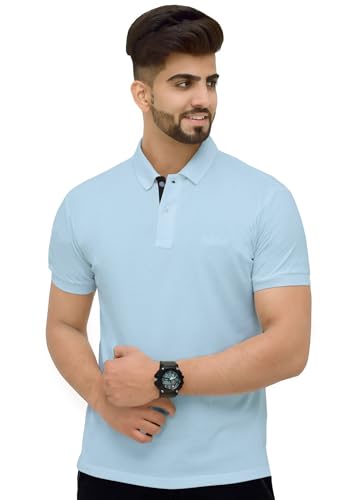 Image of 3BROS Men's Cotton Blend Half Sleeve Regular fit Comfortable Polo Neck T-Shirt (Pack of 1)