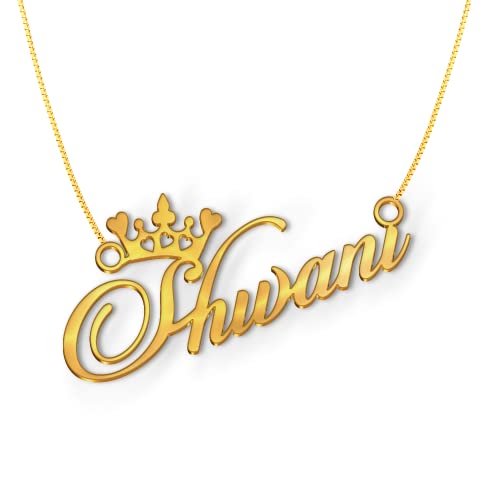 Image of Shivani Cursive Gold & Silver Name Pendant Necklace, Best Jewelry Gift for Girls.