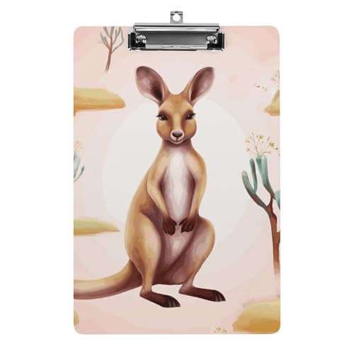 Porte-bloc acrylique enfant avec pince métal format A4 pour école et bureau design zoo