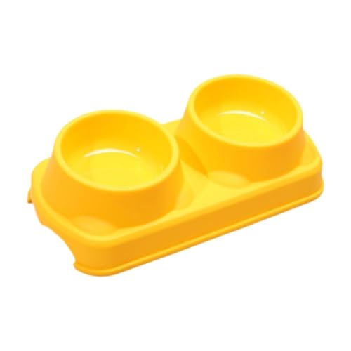 petsola Elevated Cat Bowl Raised Apartment Pet Supplies Daily Feeding Indoor Household Sturdy Easy to Food Bowl Pet Feeder, Yellow