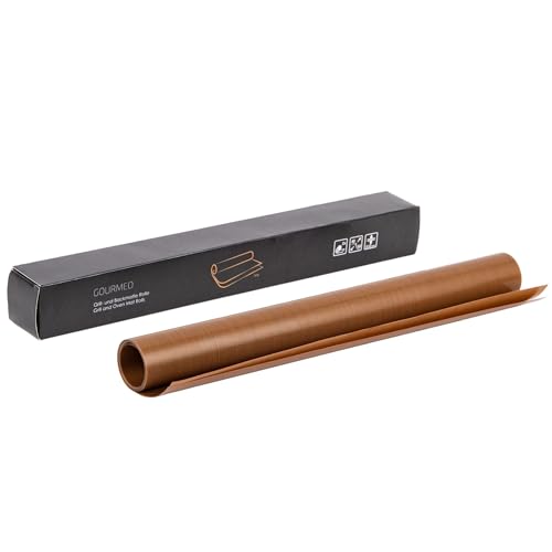 GOURMEO Heat Resistant Baking Paper Roll - Set of 2-15.7 x 90 in Reusable & Nonstick Teflon Mat Sheets - Dishwasher Friendly & Greaseproof Sheet Liners