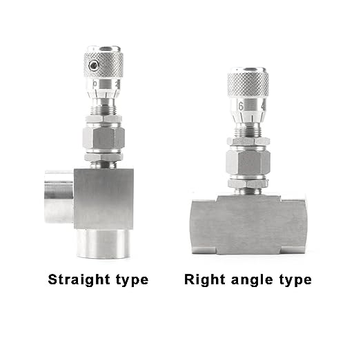 Válvula de aguja de acero inoxidable 304 de alta presión con rosca recta NPT 1/2" hembra 3