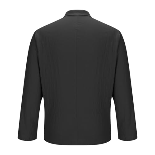 Men's Casual Linen Blazer Lightweight Business Sport Coat Loose Fit Lapel Collar Suit Jacket Daily Office Wear4