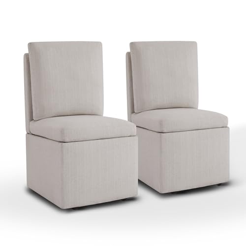 KISLOT Upholstered Dining Chair with Casters...