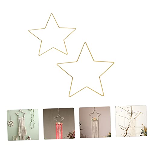 Aro de estrella de hierro dorado EXCEART, 2 piezas de base estable para centros de mesa macramé 6