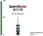 Squirrel Buster Standard Squirrel-Proof Bird Feeder, 1.3 lb Capacity | 4 Metal Perches, Chew-Proof, Easy to Fill & Clean, Perfect for Sunflower Seeds, Blends & Dried Mealworms, Green