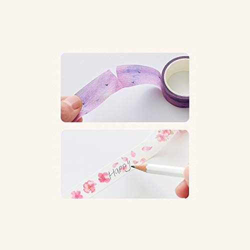 Decorativa Masking Paper Tape Gift Set para Scrapbooking DIY Decoração Gift Embalagem Cada Rolo 5m