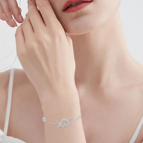Image of Tree of life Bracelets Sterling Silver Hypoallergenic Tiny Family Tree Good Luck Bracelet Jewelry for Mother