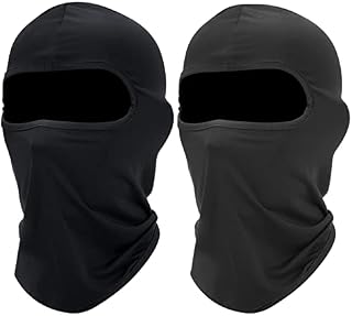 Zhenle 2Pcs Balaclava Face Mask Ski Mask Balaclava Full Face 1 Hole Balaclavas Breathable Lightweight Multi-Purpose Balaclavas for Unisex Men Women Kids Boys Girls(Black,Grey)