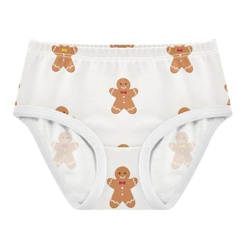 Girls' Soft Triangle Panties Organic Cotton Toddler Underwear for Kids Gingerbread Men in Sizes 2T,3T, 4T, 5T, 6Y and 8Y