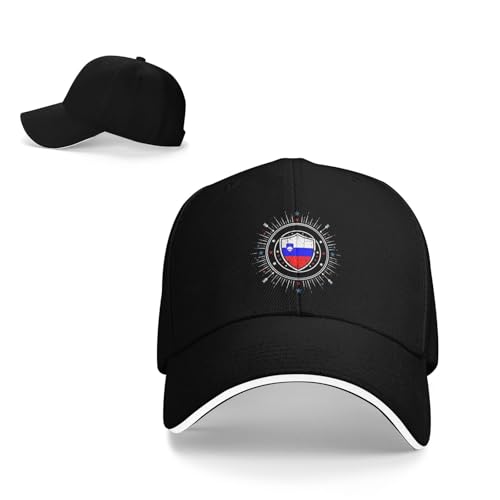 Baseball Cap Men Women Slovenia Slovene Slovenian Flag Truck Hat Snapback Dad Hat for Running Workouts Outdoor Activities Black