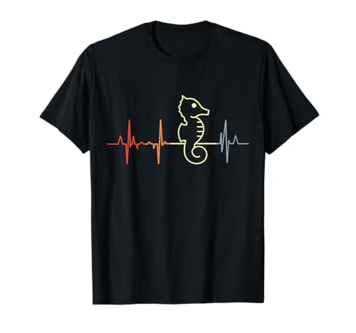 Hippocampe Battement de coeur Cardiogramme Vintage T-Shirt
