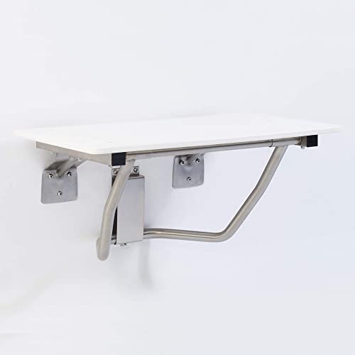 Folding Shower Chair for Elderly and Disabled | ADA Folding Shower Seat Wall Mounted Holds up to 400 lbs | High Density Polymer Shower Chair for Inside Shower 304 Stainless Steel | 28