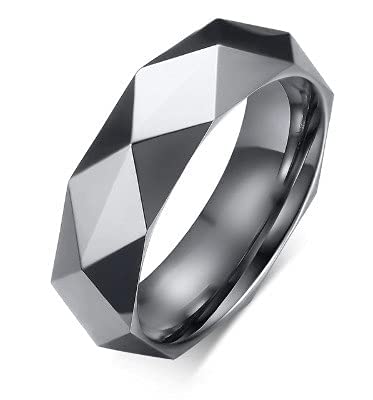 AYANSH e-store Matte Finish Stainless Steel Ring Unisex Metal Black Band Ring for Men & Women : Indian Size 17-19 Latest Style