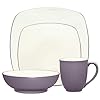 Discover Elegance: Buy the Noritake 4-Piece Colorwave Plum Square Place Setting – Noritake