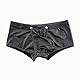 Moinha Herren Boxershorts Wetlook Männer String Front Pouch mit Druckknöpfen Slips Kunstleder Sexy Unterwäsche für Mann Erotisch Reizwäsche Sissy Höschen Herren Lederoptik Jockstraps Slips Schwarz