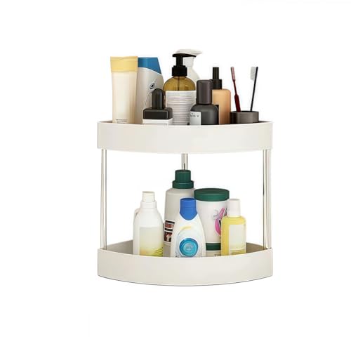 【GUIXIAOGUO】浴室用ラックコーナー 浴室 ラック コーナーラック バスルーム ステンレス 水切り サビ防止 調味料収納 浴室収納 台所収納 バスルーム整理 置き型 キッチン バス トイレ 風呂 コーナーシェルフ (2層(車輪なし),ホワイト) [