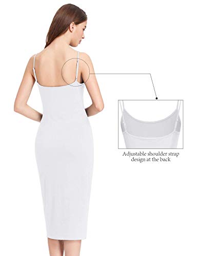 Kate Kasin Women Chemise Nightgown Under Knee Tank Bodycon Slip Dress White Xl #TOP3
