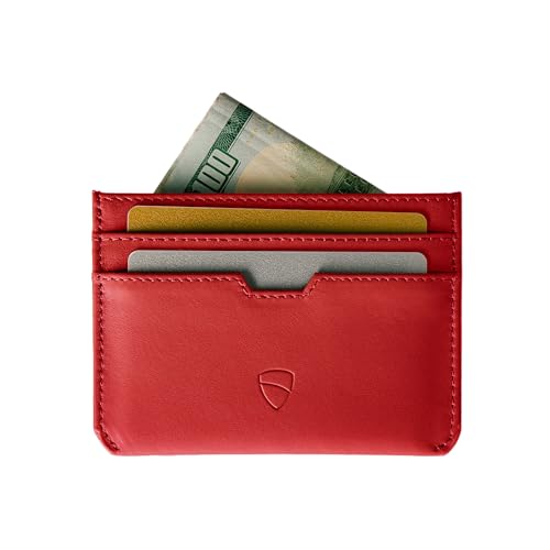 Image of Vaultskin MOORGATE Slim Card Holder - Minimalist Leather Wallet with RFID Blocking, Front Pocket Credit Card Case for Men & Women