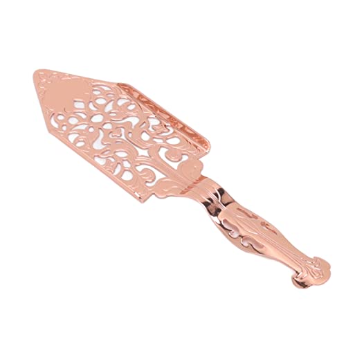 Haofy Cuchara de Absenta, Cuchara de Filtro de Cóctel de Ajenjo de Acero Inoxidable con Diseño Hueco Vintage para Preparación de Bebidas Tradicionales (Oro rosa)