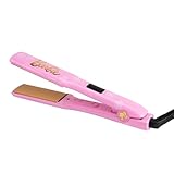 CHI x Barbie Ceramic Hairstyling Flat Iron, Ceramic Hair Straightener for Frizz-Free Hair, Preset Temperatures for All Hair Types, 1.25' Iron, Pink