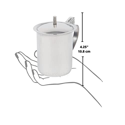 Thunder Up Creamer With Lid 10 Oz, Coffee Creamer Container, Small Stainless Steel Milk Pitcher, Coffee Cream Dispenser, Creamer Pitcher With Lid #TOP1