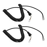 Momfin 2 cavi per microfono a spirale per Yaesu MH-48 MH-36 MH-42, cavo a spirale a 6 pin per autoradio FT-8900R FT-7800 FT-2800M, ABS nero