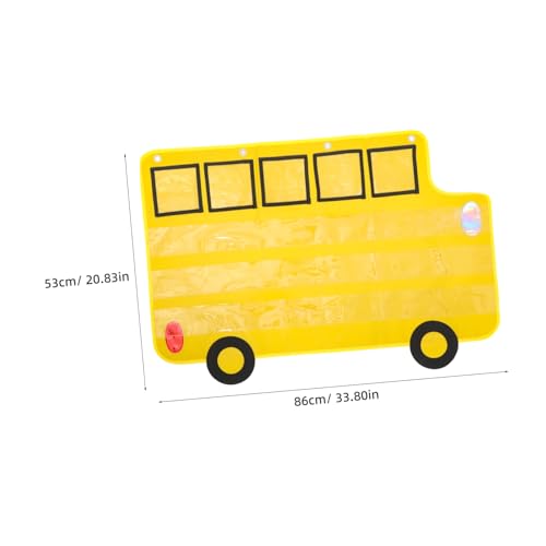 KALLORY Alphabet Pocket Chart for Classroom Wall Hanging School Bus Decor Pockets for Sentence Cards Early Learning Organizer - Image 2