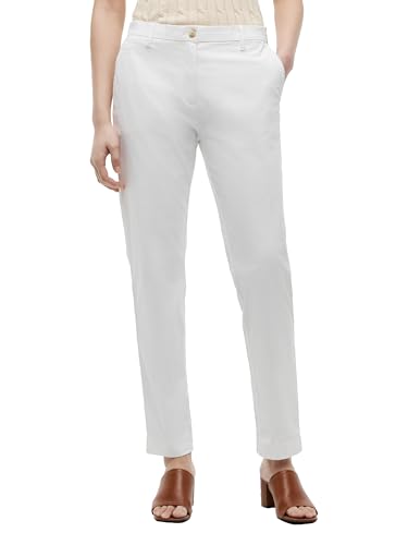 Image of Tommy Hilfiger Women's Twill Slim Chino Pants with Stretch Mid Rise Ankle Pants
