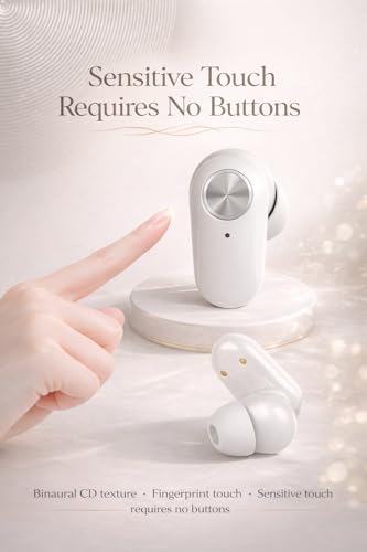 Image of YD06 3D Digital Earbuds, Gaming Earbuds with 60 Hours Playtime, Bluetooth 5.4 + ENC Clarity, Adaptive Noise Cancelling,13mm HD BASS Drivers, IPX7 Sweat-Proof (White)