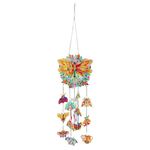 Campanilla de viento atrapasueños, campanillas de viento con diamantes de imitación, adorno colgante de ventana 5D brillante de doble cara, campanillas de viento de sonido armonioso, carillón de