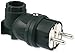 Produktbild PCE 05811-s Schutzkontakt-Winkelstecker Gummi 230 V Schwarz IP44