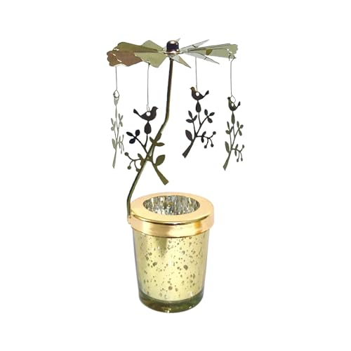 Portavelas Giratorio - Portavelas Giratorio, carrusel Giratorio para Velas de té | Portavelas de Metal con Forma de Estrella de, Soporte Giratorio para Velas para el día de San Valentín