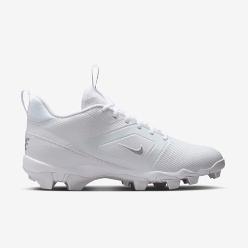 Nike Alpha Menace 4 Shark Football Cleats (FN0028-101, White/Metallic Silver)3