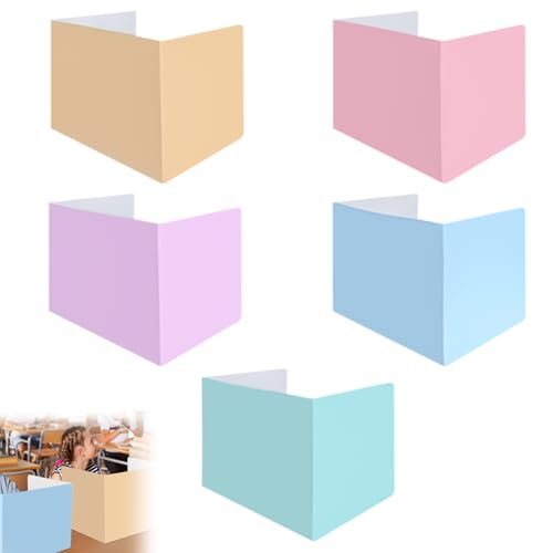 WIYETY - WIYETY Lot de 5 séparateurs de bureau : brise-vue portable en papier pliable séparateur de bureau portable séparateur de bureau Parapluie de protection pour bureau d'apprentissage école primaire