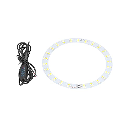 10W LED Loop Light Board, 3V-5V USB Powered Toroidal Light Plate, 50 Beads Aluminum Substrate Annular Light Panel with Cold and Warm Lighting for Daily Use
