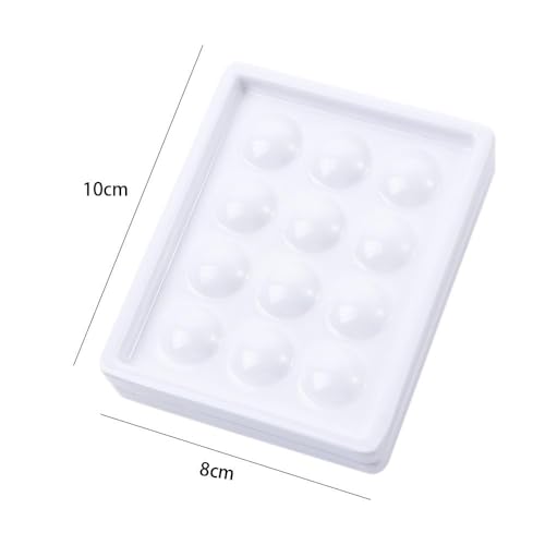 Paleta de cerámica para uñas de 12 cavidades con tapa blanca para mezcla de gel 3