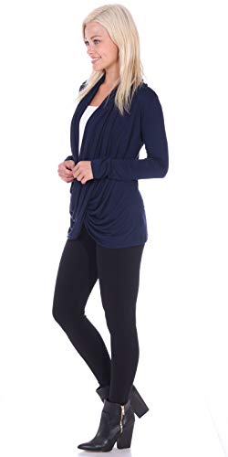 Popana Womens Casual Long Sleeve Criss Cross Fall Cardigan Plus Size Made In Usa Large Navy #TOP2