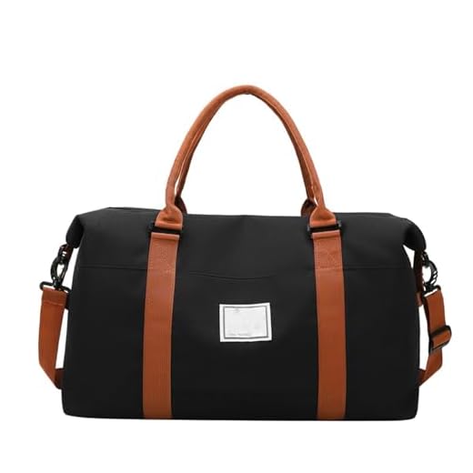 Bolsa de viaje, bolsa de deporte, bolsa de hombro, bolsa de noche para mujer, juego de pistolas de pintura, Negro , A
