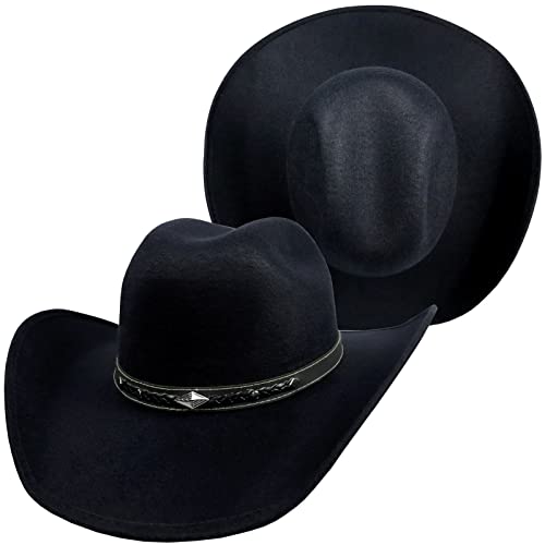 La Mejor Selección de Sombreros cowboy para Hombre favoritos de las personas. 45 FABELLINO Sombrero Vaquero Chihuahua Dubetina Versatil Elegante Hombre Mujer 236 (as1, Alpha, m, M, Negro)