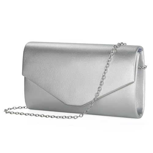 BAIGIO Pochette Donna PU, Borsa da Sera con Catena Staccabile, Elegante Matrimonio