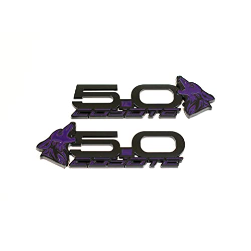 Image of Coyote Badge Shop - V4 Coyote 5.0 inch Fender Badges (Pair) - Purple